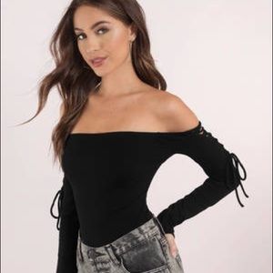 Kenzie Off Shoulder Lace Up Bodysuit